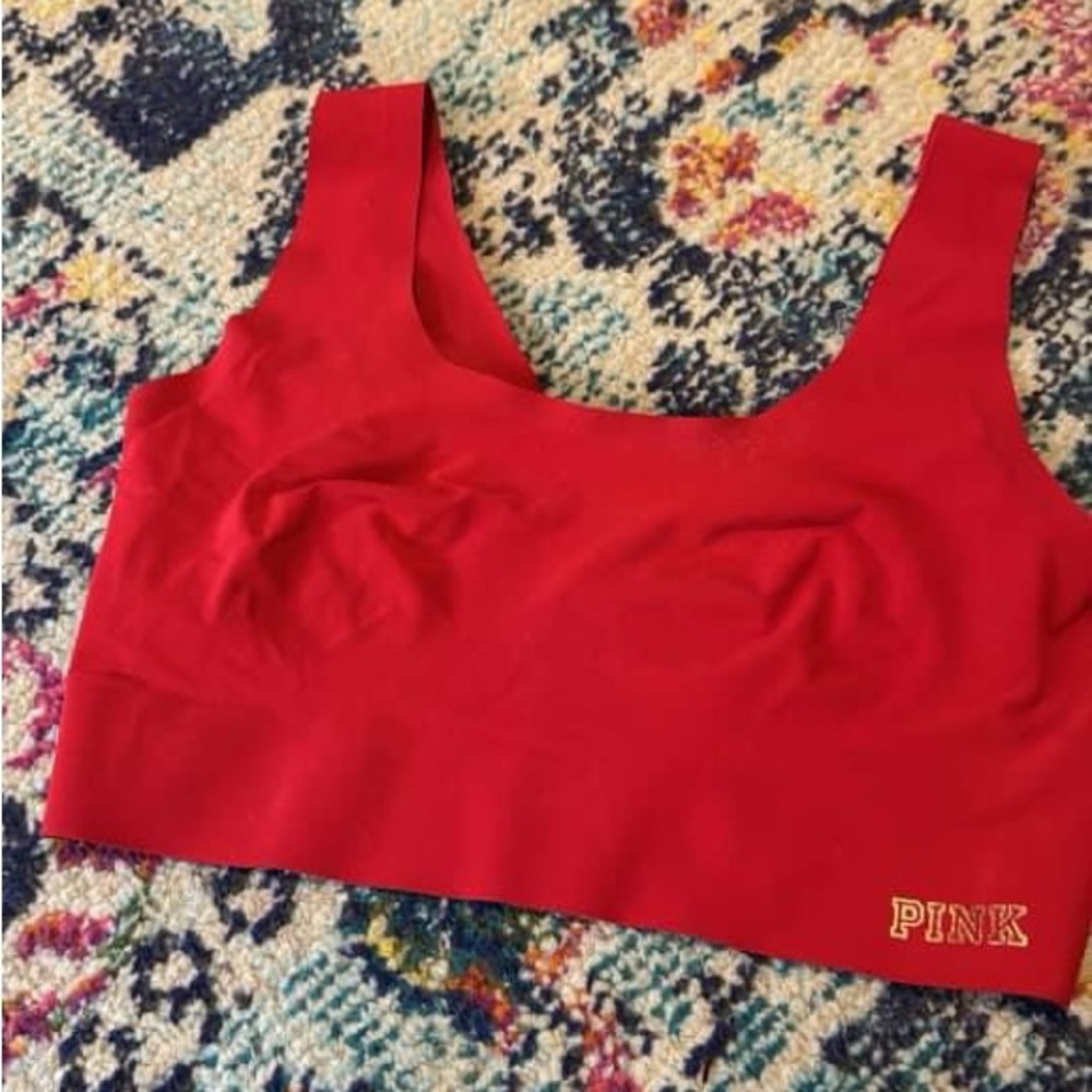 Red Pink Brand Sports bra